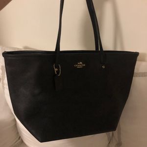 Classic Black Coach Bag with coach logo charm